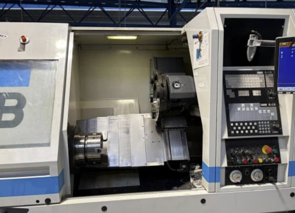 Mazak CNC lathe — used for all turning operations on the pump body functional surfaces
